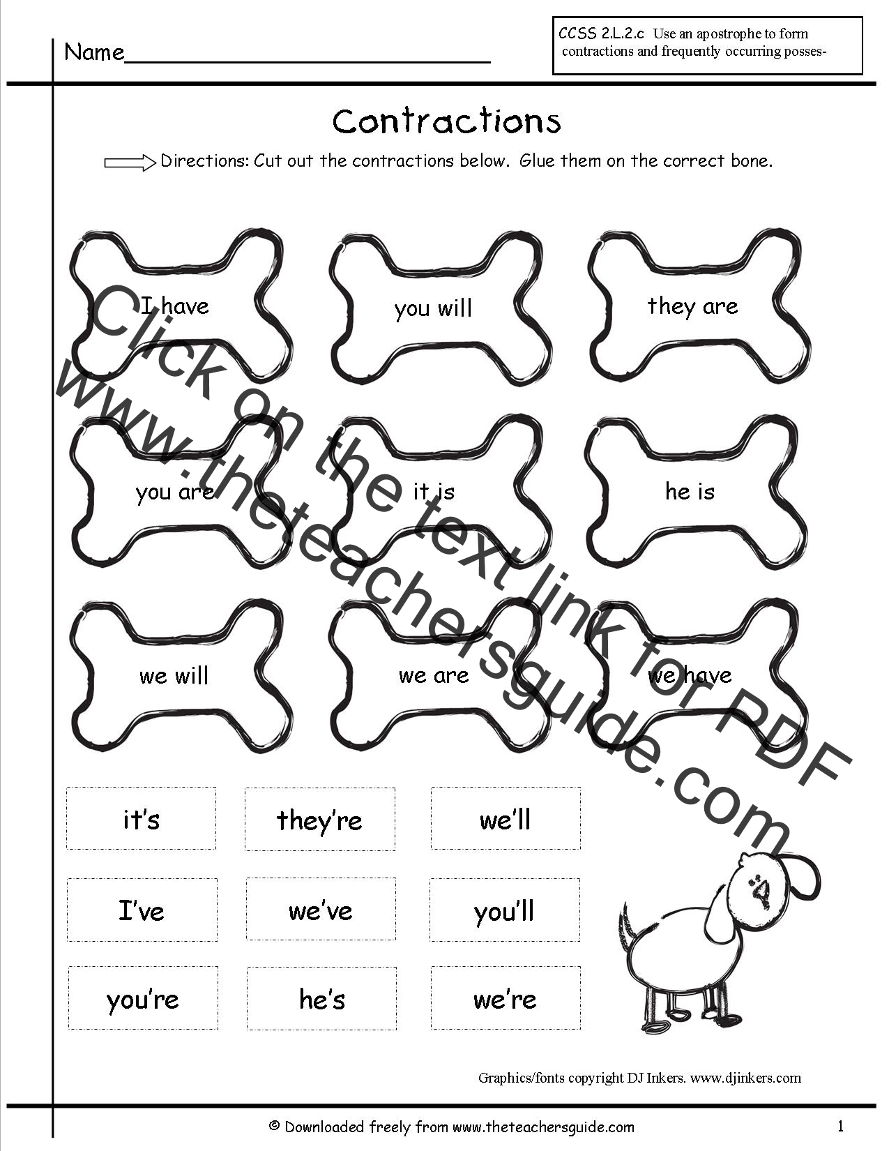 Contractions Worksheets From The Teacher s Guide