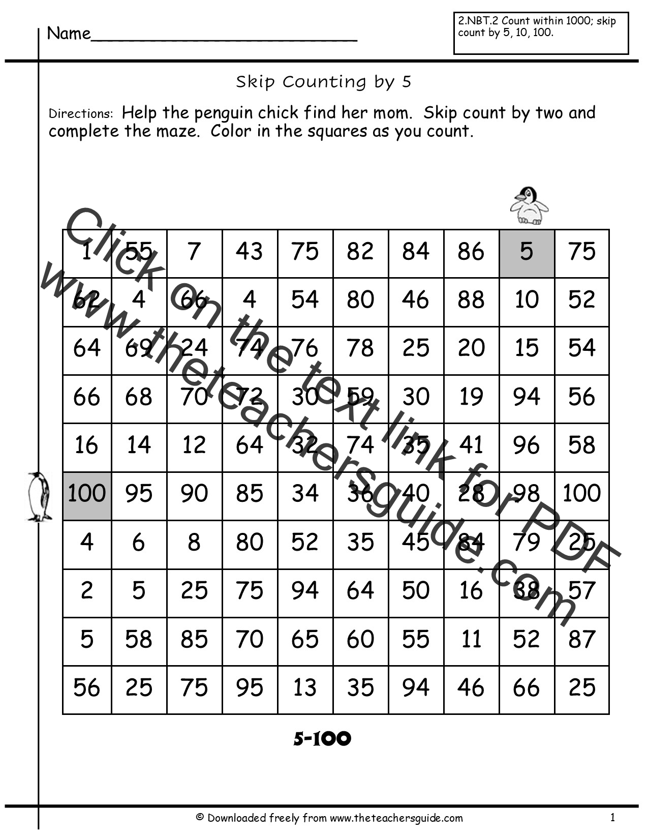 NEW 190 WORKSHEETS COUNTING BY 5 S AND 10 S Counting Worksheet