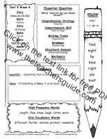 wonders first grade unit four week four printout weekly outline