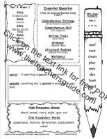 first grade wonders unit four week one printout weekly outline