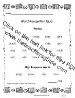 first grade wonders unit one week five word quiz
