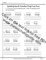 first grade wonders unit six week one printouts spelling words handwriting