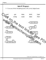 first grade wonders unit 6 week three spelling word shapes