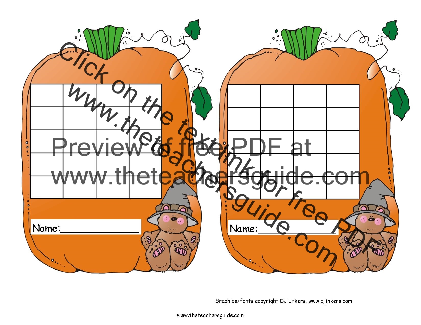 Halloween Printouts From The Teacher s Guide