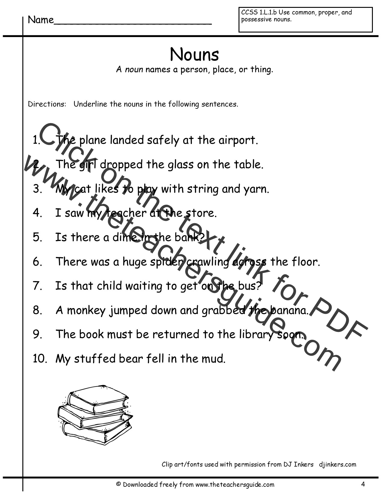 Nouns Worksheets From The Teacher s Guide