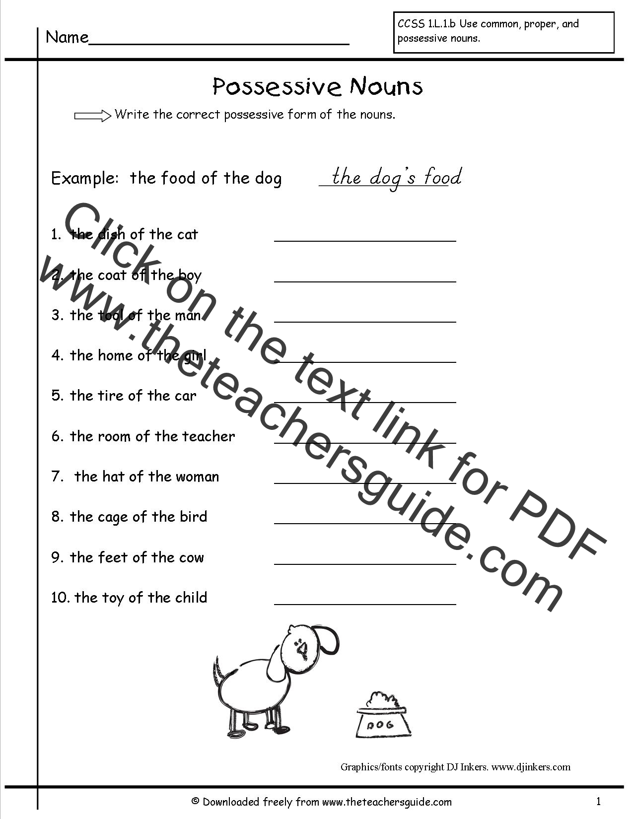 Possessive Nouns Worksheets From The Teacher s Guide