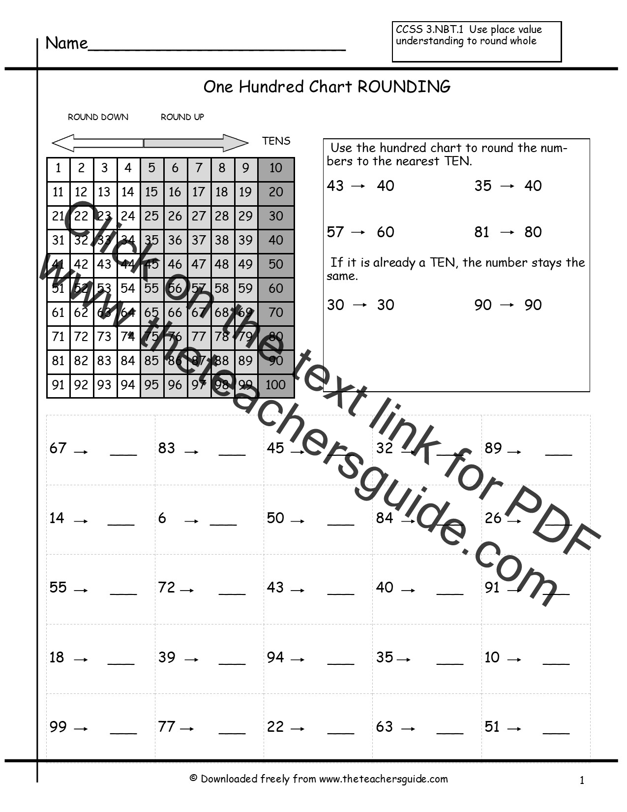 Rounding Whole Numbers Worksheets From The Teacher s Guide