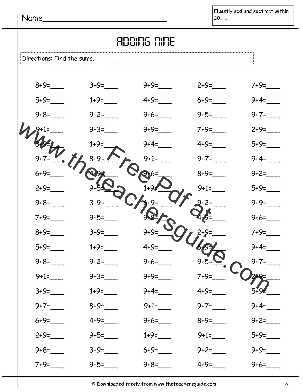 single-digit-addition-worksheets-from-the-teacher-s-guide