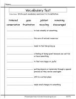 third grade wonders unit five week two vocabulary words test