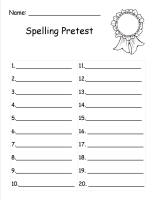third grade wonders unit four week one  spelling test