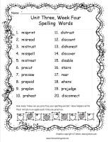 mcgrawhill wonders third grade unit three week four writing prompt spelling worsds