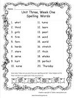 mcgrawhill wonders third grade unit three week one  spelling words