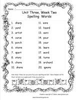 mcgrawhill wonders third grade unit three week two spelling words
