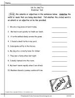 wonders second grade unit six week five printouts  grammar test