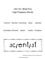 wonders second grade unit six week five printouts  high frequency words cards