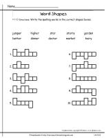 wonders second grade unit six week five printouts  spelling word shapes