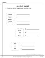 second grade wonders unit six week one printouts spelling words abc order