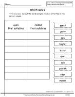 second grade wonders unit six week one printouts spelling word sort