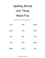 second grade wonders unit three week five spelling words cards