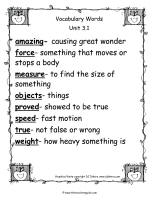 wonders second grade unit three week one vocabulary words