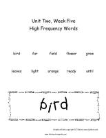 wonders 2nd grade unit two week five high frequency words printout