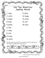 wonders 2nd grade unit two week four spelling words