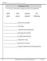 wonders 2nd grade unit two week four vocabulary test