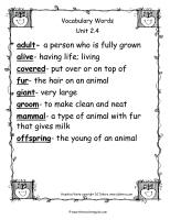 wonders 2nd grade unit two week four vocabulary words