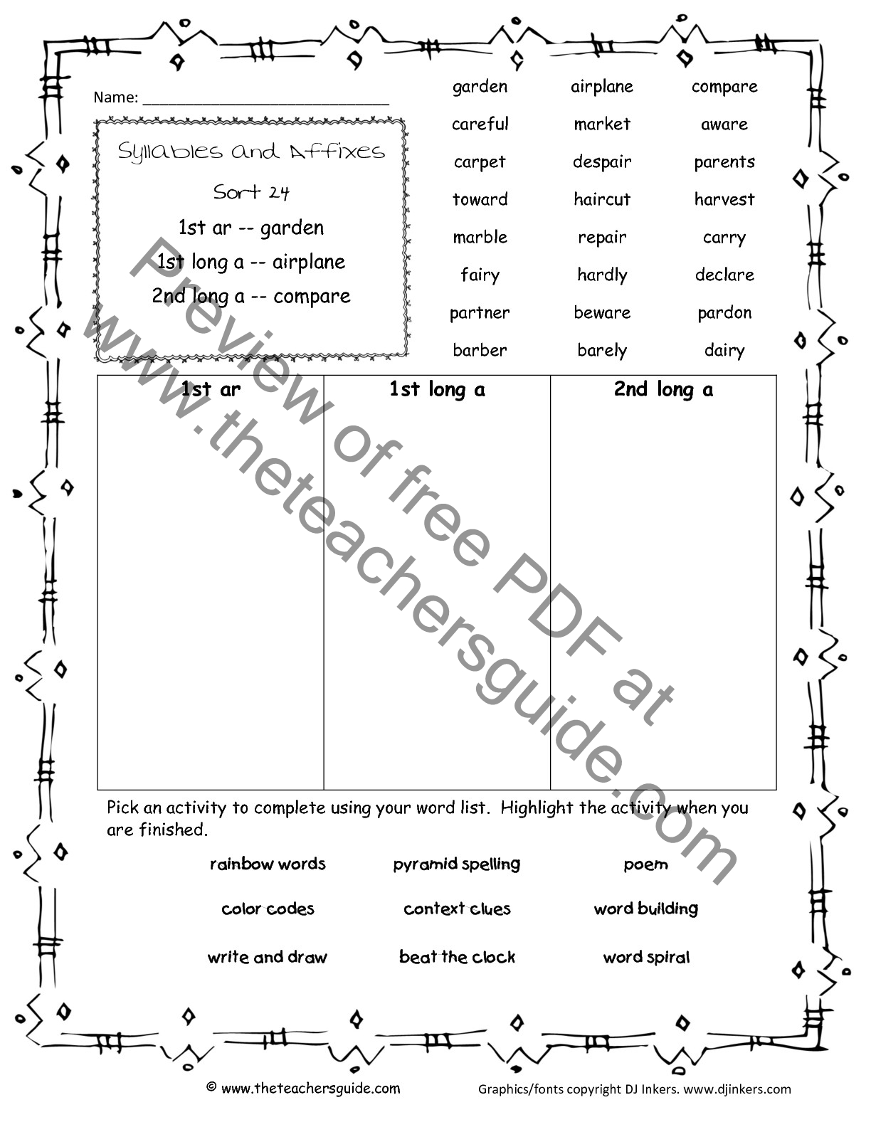 Index of /wordstheirway/syllablesandaffixes