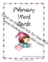 february word cards printout