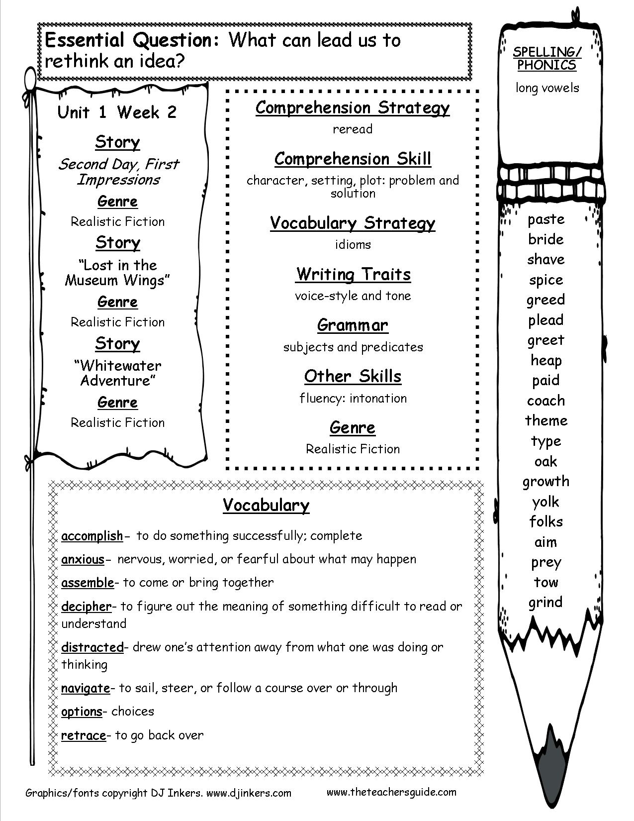 McGraw Hill Wonders Fifth Grade Resources And Printouts