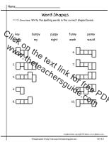 wonders first grade unit four week five printout spelling word shapes