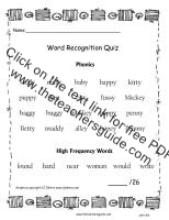 wonders first grade unit four week five printout word quiz