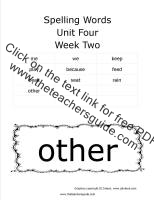 wonders first grade unit four week two printout spelling words cards