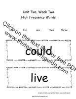 wonders first grade unit two week two high frequency words printout