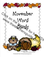 november word cards