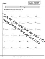 Rounding Whole Numbers Worksheets from The Teacher's Guide