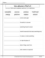 third grade wonders unit five week five vocabulary words match
