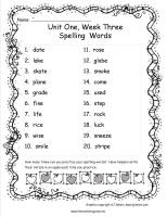 mcgraw hill wonders third grade spelling words list