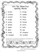 mcgrawhill wonders third grade unit two week four spelling words