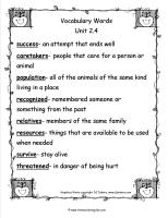 mcgrawhill wonders third grade unit two week four vocabulary words